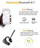 Bluetooth Headset, Wireless Bluetooth Earpiece Headphones Earbuds Ear Hooks Earphones with Mic and Carrying Case for Business/Office/Driving/Truck Support iPhone/Android Cellphones