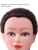 Cosmetology Mannequin Head with 100% Real Human Hair and Adjustable Stand 22-24" for Braiding Hair Styling Training Hairart Barber Hairdressing Fashion Salon Display (Brown)