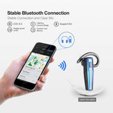 Bluetooth Headset, Handsfree Wireless Earpiece with Mic and Mute Key for Business/Office/Driving (Bluetooth V5.0, 240 Hours Standby Time, Blue)