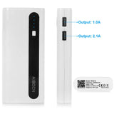 Aibocn Power Bank 10,000mAh External Battery Charger with Flashlight for Phone iPad Samsung Galaxy Smartphones Tablet - Upgraded