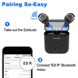 Bluetooth Headphones,Seacase 5.0 True Wireless Earbuds Deep Bass Stereo Sound Bluetooth Earphones Mini in-Ear Binaural Call Headsets with Built-in Mic and Charging Case for iPhone and Android Phones
