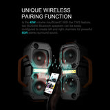 Bluetooth Speakers, Waterproof Outdoor Speakers Bluetooth 5.0,40W Wireless Stereo Pairing Booming Bass Speaker,2400 Minutes Playtime with 8000mAh Power Bank, Durable for Home Party,Camping(Black)