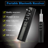 Bluetooth Audio Receiver, iCrius Wireless Bluetooth 4.1 Hands-Free Audio Receiver & Mini 3.5mm Aux Audio Adapter Kits for Headphones/Speakers/Car/Home Streaming Music Stereo Sound System (Black)