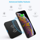 CHOETECH Wireless Charger, Qi Certified Wireless Charging Pad Compatible with iPhone Xs Max/XS/XR/X/8/8 Plus, Samsung Galaxy S10/S10+/S10E/Note 9/S9/S9+/Note 8/S8/S7, New AirPods and More
