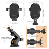 dodocool Wireless Car Charger Mount 3 in 1 Qi Car Mount Gravity Phone Holder Car Cradle Air Vent Dashboard for iPhone X/Xs/Xs Max/XR/8/8 Plus, Samsung Galaxy S10/S10+/S9/S9+ and More