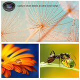 Cell Phone Camera Lens Kit for iPhone and Android, Cellphone Lenses Kit with Tripod and Shutter Remote, 5 in 1 Zoom Universal Telescope Lens+ Wide Angle Lens+ Micro Lens+ Fisheye Lens+ CPL Lens