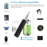 Bluetooth Audio Receiver, iCrius Wireless Bluetooth 4.1 Hands-Free Audio Receiver & Mini 3.5mm Aux Audio Adapter Kits for Headphones/Speakers/Car/Home Streaming Music Stereo Sound System (Black)