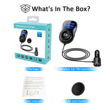 Bluetooth FM Transmitter, ELEGIANT FM Transmitter Radio Adapter Hands-Free Car Kit with 1.4 Inch Display,Supports TF Card Slot & Dual USB Charging Ports,Safe Driving with One Key Control - Black