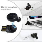 Bluetooth Earbud, licheers Single Mini Bluetooth Wireless Earphone in Ear Headphone Magnetic USB Charger Microphone Compatible iPhone Xs max, iPhonex,iPhone 8, Samsung s7 s8 More