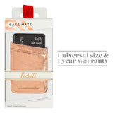 Case-Mate - Stick On Credit Card Wallet - POCKETS - Ultra-slim Card Holder - Universal fit - Apple – iPhone – Samsung – Galaxy - and more – Rose Gold