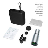 Cell Phone Lens, 16X Zoom Telephoto Lens, Aluminium Alloy HD Phone Camera Lens for iPhone, Samsung, Android Smartphone, Monocular Telescope (Silver)