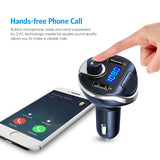 Criacr FM Transmitter Bluetooth, Wireless Radio Transmitter Car Adapter Kit, Universal USB Car Charger with Dual Charging Ports, Hands Free Calling for All Smartphones (Blue)