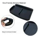 Car Anti-Slip Durable Silicone Universal Fit Compatible Tesla Model S Model X Model 3 Container Dashboard Pad Storage Mat, Cell Phone Holder, Sun Glasses Stand,GPS Navigation Holder,Cards pad (Black)