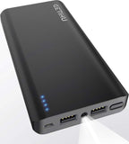 GETIHU Portable Charger, 13000 mAh Power Bank, 4.8A High-Speed 2 USB Ports Battery Pack External Battery with Flashlight, Compatible with iPhone Xs X 8 7 6s 6 Plus Samsung Note 9 S9 iPad Tablet etc.