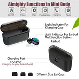 Bluetooth Earbud, BESINPO Bluetooth 5.0 Wireless Earbud 120 Hours Playing Time 1500mAh Portable Charging Case Mini Single Bluetooth Earpiece with Mic, Clear Sound for Hands-Free Call - One Piece