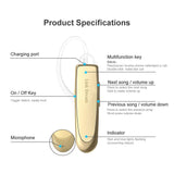 Bluetooth Earpiece- Wireless Bluetooth Headset Noise Cancelling with Mic 24Hrs Talktime Hands-Free 1440Hrs Standby Time Headphones Compatible with iOS/Android Smart Phones, Driver Trucker, Gold