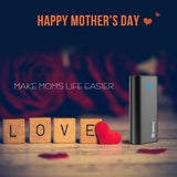 Jackery Portable Charger Bar 6000mAh Pocket-Sized External Battery Pack Fast Charger Power Bank with Emergency LED Flashlight for iPhone, Samsung and Other Devices - Black