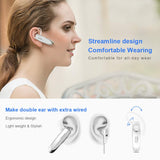 Bluetooth Earpiece- Wireless Bluetooth Headset Noise Cancelling with Mic 24Hrs Talktime Hands-Free 1440Hrs Standby Time Headphones Compatible with iOS/Android Smart Phones, Driver Trucker, White
