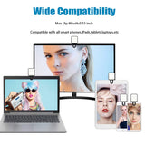 CHSMONB Mini LED Selfie Light, Rechargeable 2 Adjustable Brightness Camera Fill Light Compatible for Any Cell Phones Tablet Photography Video (Black)