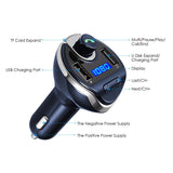 Criacr FM Transmitter Bluetooth, Wireless Radio Transmitter Car Adapter Kit, Universal USB Car Charger with Dual Charging Ports, Hands Free Calling for All Smartphones (Blue)