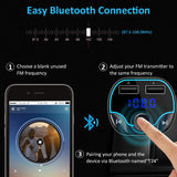 Bluetooth FM Transmitter for Car, Vproof Wireless Radio Transmitter Car Kit Adapter with Hands Free Calling, Dual USB Ports (5V/2.4A & 1A), Support TF Card USB Flash Drive (Black)