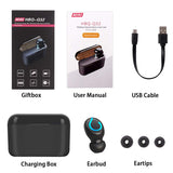 Bluetooth Earbud, BESINPO Bluetooth 5.0 Wireless Earbud 120 Hours Playing Time 1500mAh Portable Charging Case Mini Single Bluetooth Earpiece with Mic, Clear Sound for Hands-Free Call - One Piece