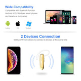 Bluetooth Earpiece- Wireless Bluetooth Headset Noise Cancelling with Mic 24Hrs Talktime Hands-Free 1440Hrs Standby Time Headphones Compatible with iOS/Android Smart Phones, Driver Trucker, Gold
