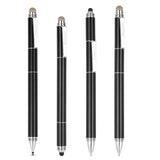 Capacitive Stylus Pen with Ballpoint Pen Writing ,Penyeah 4-in-1 Touch Screen Stylus—Writing Pen &Disc Tip & Mesh Fiber Tip & Rubber Tip,Stylus Pen For Touch Screen Devices--Black