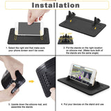 Car Phone Holder, Car Phone Mount Silicone Phone Car Dashboard Car Pad Mat for Various Dashboards, Anti-Slip Desk Phone Stand Compatible with iPhone, Samsung, Pmq4