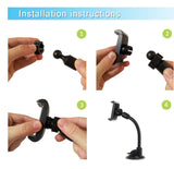 Car Mount, Universal Flexible Arm Windshield Car Phone Holder with Strong Suction Cup Compatible iPhone X SE 7 Plus 6s 6 Plus 6 5s 5 4s 4 Samsung Galaxy S9 Plus S8 Note S7 Edge LG Nexus Sony and More