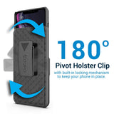 iPhone XR Holster Case, Aduro Combo Shell & Holster Case - Super Slim Shell Case with Built-in Kickstand, Swivel Belt Clip Holster for Apple iPhone XR/iPhone 10R (2018/2019)