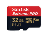 SanDisk Extreme PRO microSDHC Memory Card Plus SD Adapter up to 100 MB/s, Class 10, U3, V30, A1 - 32GB SDSQXCG-032G
