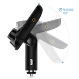 Bluetooth FM Transmitter for Car, TopElek Wireless Radio Transmitter Adapter with Power Off Function, Hands-Free Car Kit Charger, 1.44'' LCD Diaplay, Music Player, 2 USB Ports, AUX In/Out, TF Card