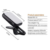 CHSMONB Mini LED Selfie Light, Rechargeable 2 Adjustable Brightness Camera Fill Light Compatible for Any Cell Phones Tablet Photography Video (Black)