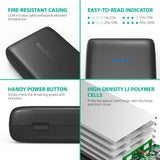Portable Charger 32000 RAVPower 32000mAh Battery Pack 6A Output, USB Power Banks for iPhone Xs, iPhone X, Galaxy and More (3-Port, 2.4A Input, Triple iSmart 2.0 USB)