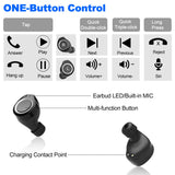 Bluetooth Headphones,Seacase 5.0 True Wireless Earbuds Deep Bass Stereo Sound Bluetooth Earphones Mini in-Ear Binaural Call Headsets with Built-in Mic and Charging Case for iPhone and Android Phones