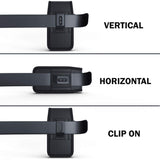 Bomea Rugged Nylon iPhone 8 6 6s 7 Holster Black Carrying Cell Phone Holder Belt Clip Holster Case Pouch For iPhone 8/6 / 6S / 7 (Fits iPhone with Otterbox Case/Lifeproof Case/Battery Case)