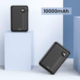 AINOPE Portable Charger 10000mAh, (Small) (LCD Display) (Powerful) 2 USB Outputs Portable Phone Charger, Power Bank/External Battery Pack/Battery Charger/Phone Backup, Perfect for Travel (Black)