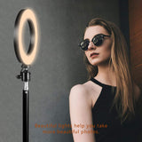 LED Ring Light for Live Streaming & YouTube Video Shooting, 6 inches Desktop Makeup Ring Light Dimmable for Photography Lighting, Smartphone, Studio with 3 Light Mode & 10 Brightness Level
