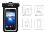 FRiEQ Waterproof Case For Outdoor Activities - Waterproof Bag/Pouch For iPhone X/8/8plus/7/7plus/6s/6s plus/Samsung Galaxy S9/S9 Plus - IPX8 Certified To 100 Feet (Black)