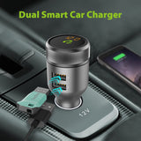 Bluetooth FM Transmitter for Car, PERBEAT Wireless Radio Adaptor Car Kit (One Knob Rotating Design) with Hands-Free Calling, 5V/2.4A&1A Dual USB Charging Ports