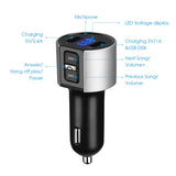 Criacr Bluetooth FM Transmitter, Wireless Bluetooth Radio Adapter Car Charger with Hands-Free Calling, 5V / 3.4A Dual USB Charging Port, for All Smartphones. (Silver)