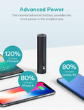 Xcentz Mini 3350mAh Portable Charger, Compact External Battery Premium Aluminum with Flashlight, Lipstick-Sized Pocket Power Bank Portable Phone Charger for iPhone XS/X/8/7, Android Smartphones