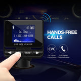 FM Transmitter, Tohayie Bluetooth Wireless Radio Adapter Audio Receiver Stereo Music Tuner Modulator Car Kit with USB Charger, Remote Control, Black