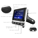 Bluetooth FM Transmitter for Car, LeeQin Bluetooth Car Adapter, Wireless In-Car Stereo Radio Adapter Car Kit Hands Free Calling, With 5V 2.1A USB Car Charger AUX Input 1.4 Inch Display TF Card Slot