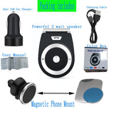 Car Speaker Hands Free Wireless-in Car Kit Speakers Radio for Car Stereo Sun Visor Air Vent Built-in Mic & Car Charger for iPhone 7/Plus Samsung Support Siri