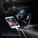 VicTsing Bluetooth FM Transmitter, Wireless in-Car Radio Transmitter Adapter/w USB Port, Support AUX Input 1.44 Inch Display TF Card Slot - Black