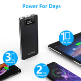 GETIHU Portable Charger, LED Display 10000mAh Power Bank, 4.8A 2 USB Ports High-Speed Battery Backup with Flashlight, Compatible with iPhone Xs X 8 7 6s Plus Samsung Galaxy Note 9 S9 iPad Tablet etc.
