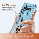 Cutebe Case for Galaxy S10 Plus,Shockproof Series Hard PC+ TPU Bumper Protective Case for Samsung Galaxy S10 Plus 6.4 Inch 2019 Release Crystal