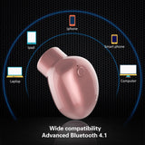 Bluetooth Earbud, NENRENT Smallest Mini Bluetooth Earpiece in-Ear Wireless Headphone Sport Earphone with Mic, HD Stereo, Hands-Free Call, Secure Fit for Cellphone Gym Running Driving (Rose Gold)-1 PCS